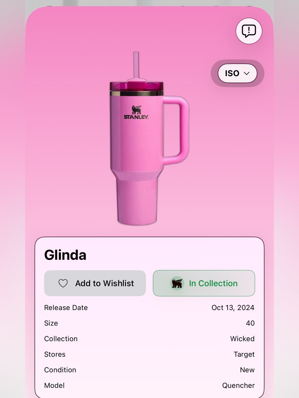 Stanley Limited Edition Glinda tumbler. Like new condition, with boot. - Picture 7 of 7